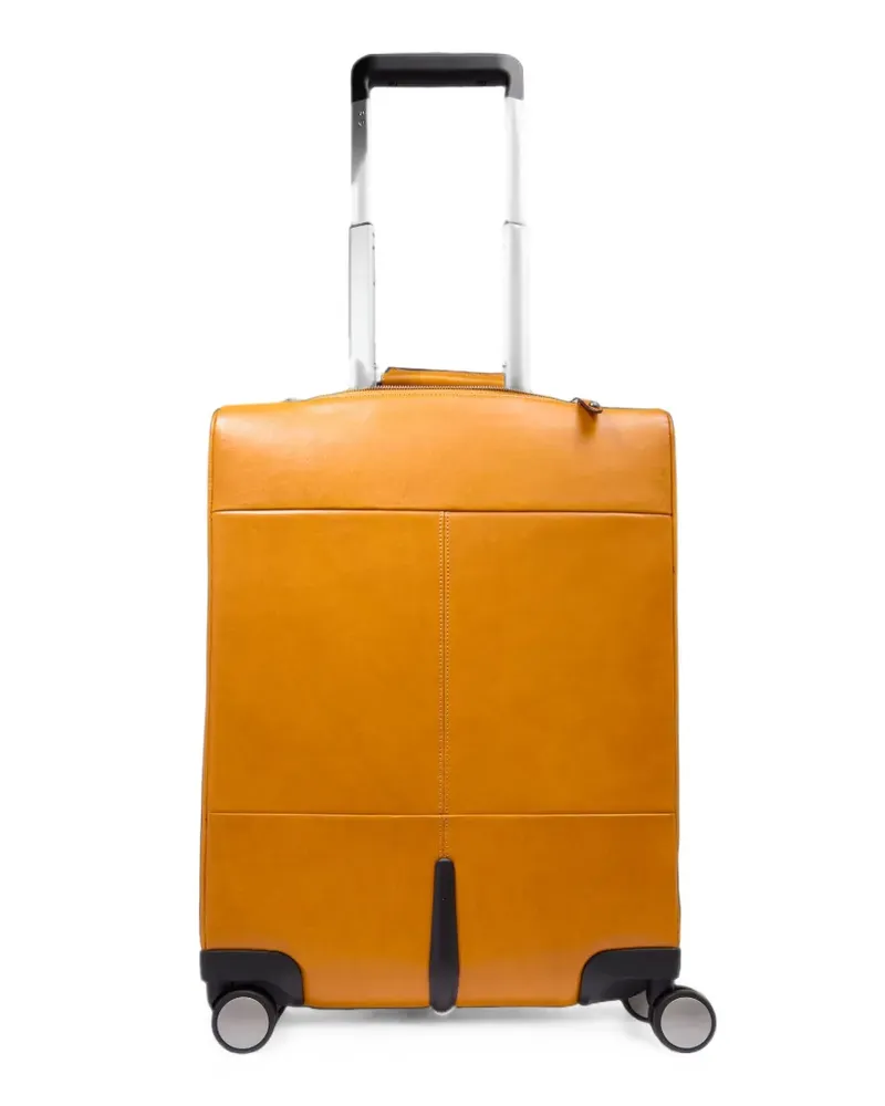 The Bridge four-wheel leather luggage - Orange Orange