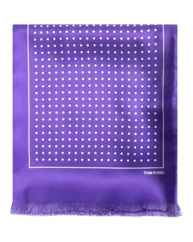 Tom Ford polka-dot frayed scarf - Violett Violett