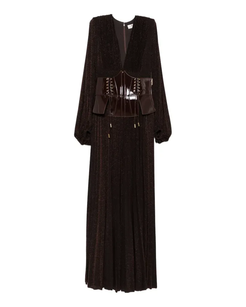 Elisabetta Franchi V-neck maxi dress - Braun Braun