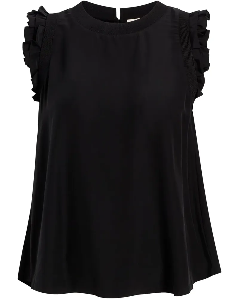Cinq à Sept Bluse mit Rüschendetail - Schwarz Schwarz