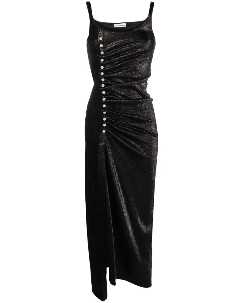 Paco Rabanne Maxikleid mit Nieten - Schwarz Schwarz