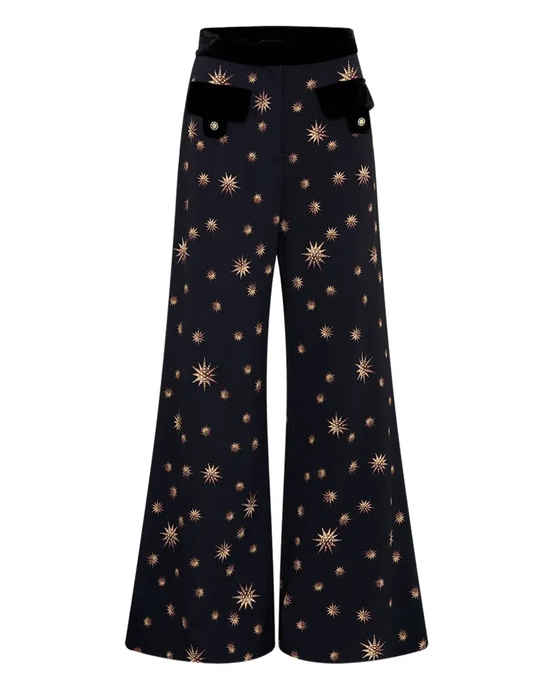 Camilla Hose mit Sterne-Print - Schwarz Schwarz