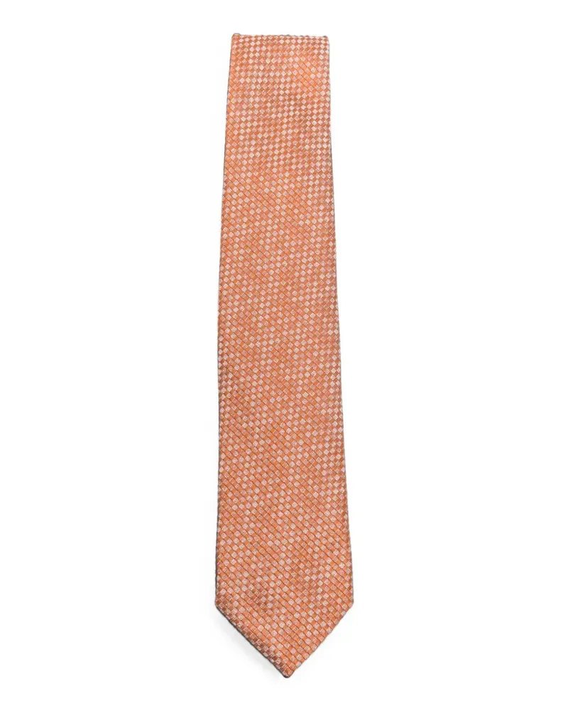 Sapio Krawatte mit Karomuster - Orange Orange