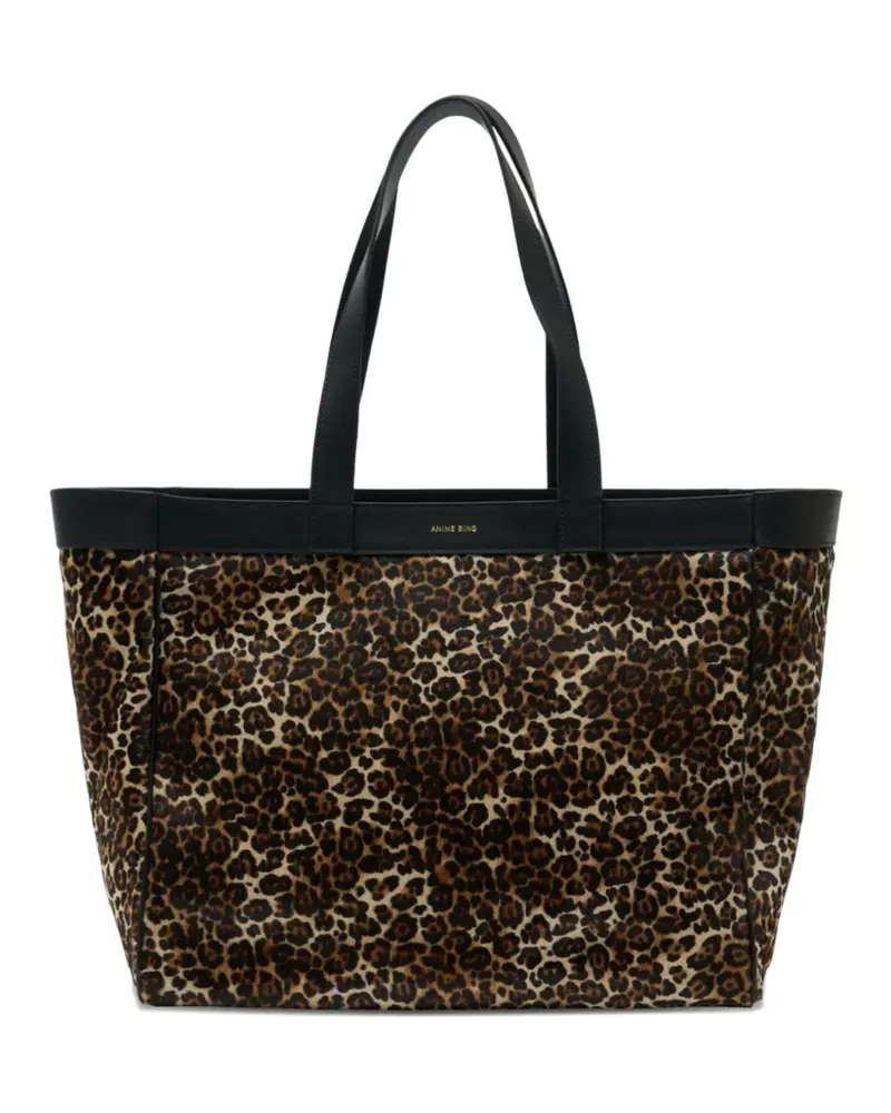 Anine Bing medium Rio leopard-pattern tote bag - Braun Braun