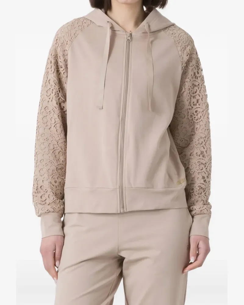 Dimensione Danza Hoodie mit Spitzenärmeln - Nude Nude