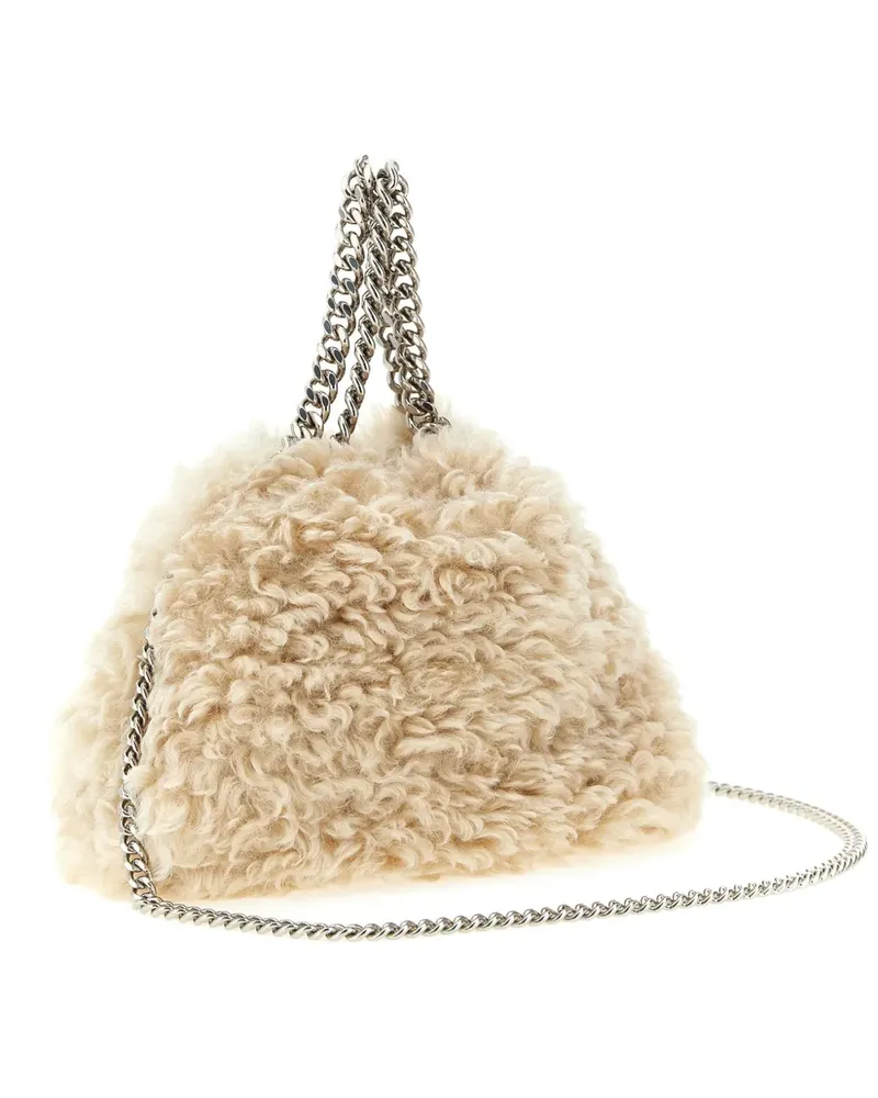 Stella McCartney Mini Falabella Tote Bag mit Shearling-Effekt - Nude Nude