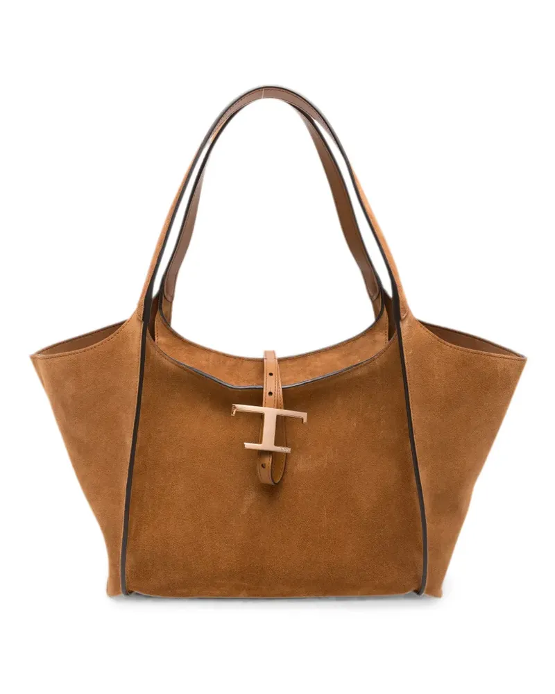 TOD'S T Timeless suede tote bag - Nude Nude