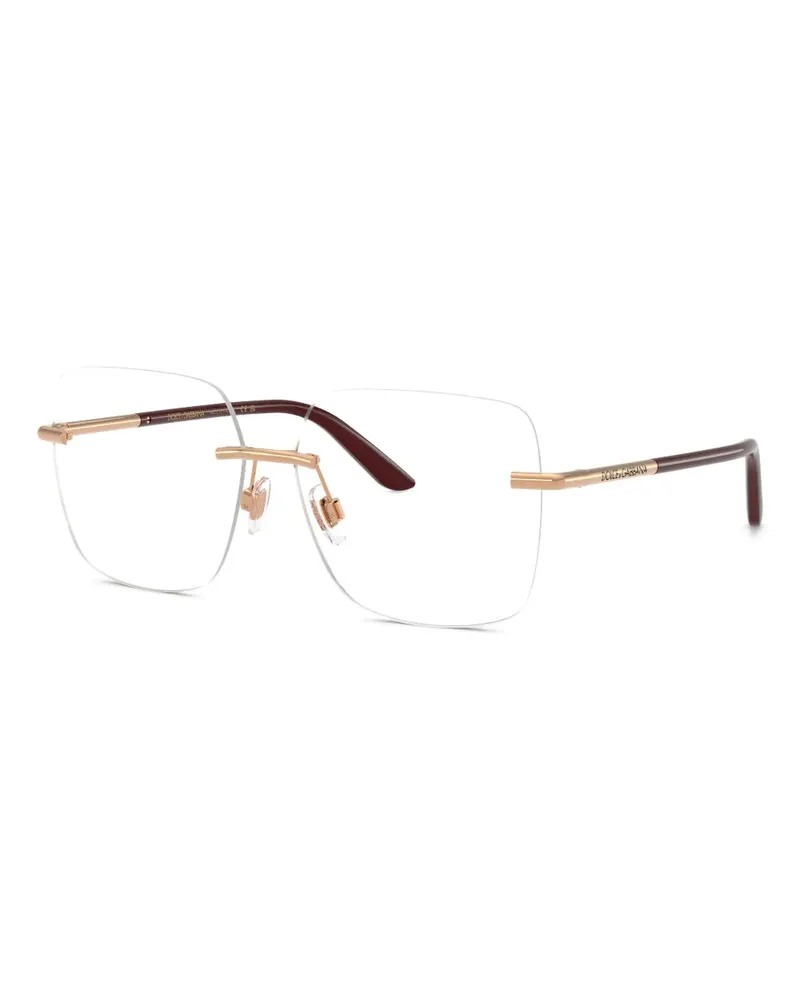 Dolce & Gabbana Brille mit eckigem Gestell - Gold Gold