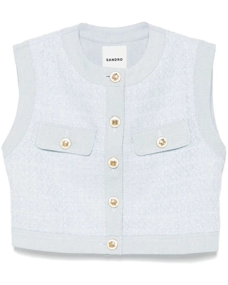 Sandro Jacke aus Tweed - Blau Blau