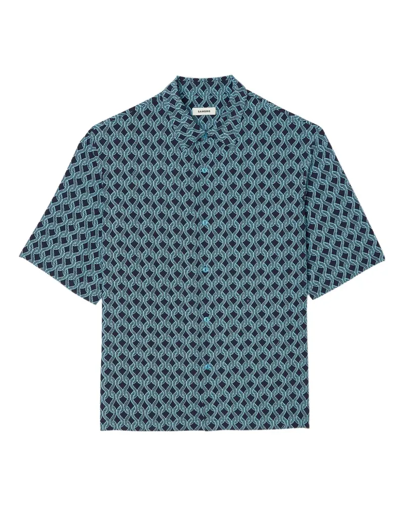 Sandro Hemd mit grafischem Print - Blau Blau