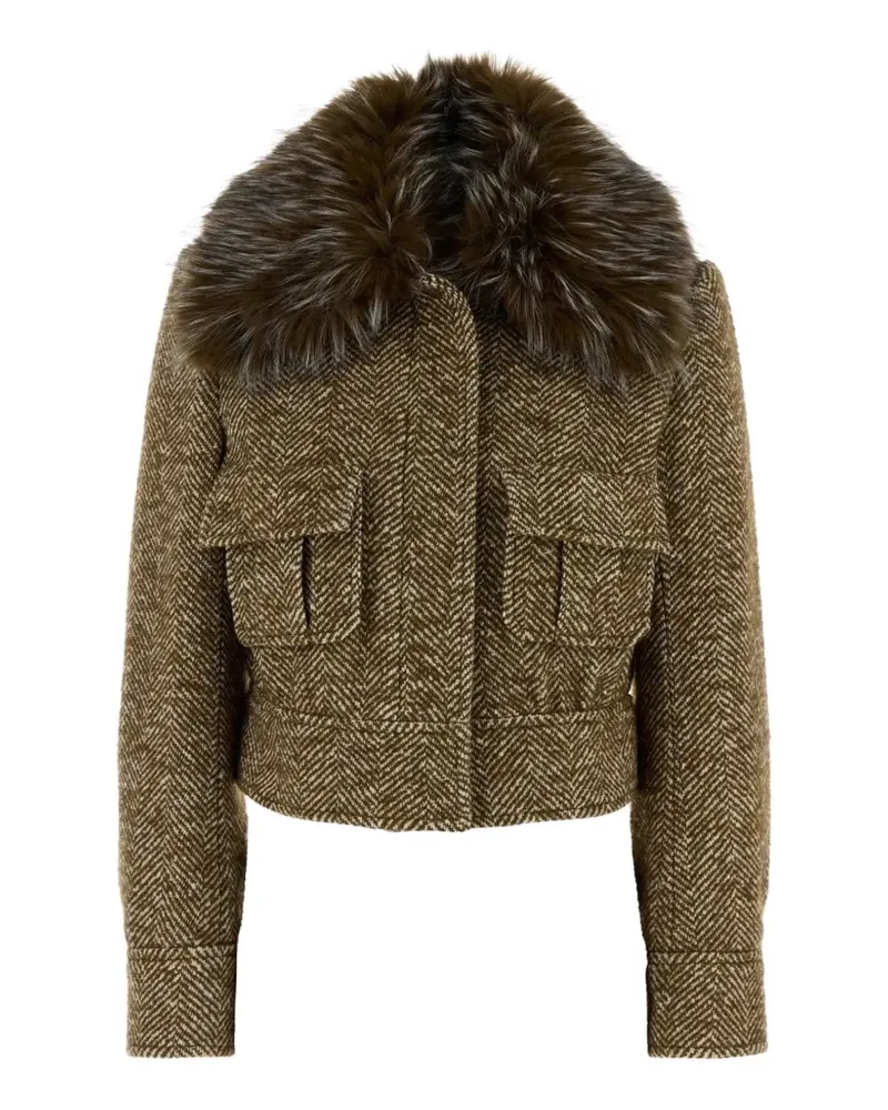 Zimmermann Valiant Tweed-Jacke mit Fischgrätenmuster - Braun Braun