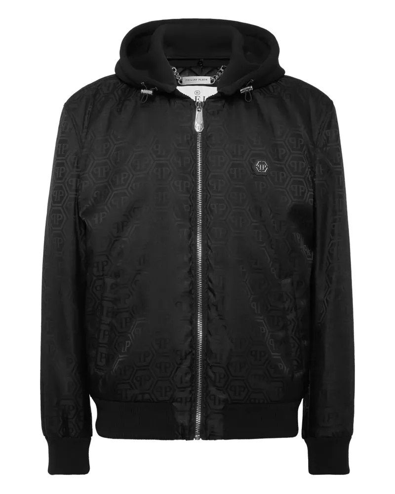Philipp Plein Bomberjacke mit Kapuze - Schwarz Schwarz
