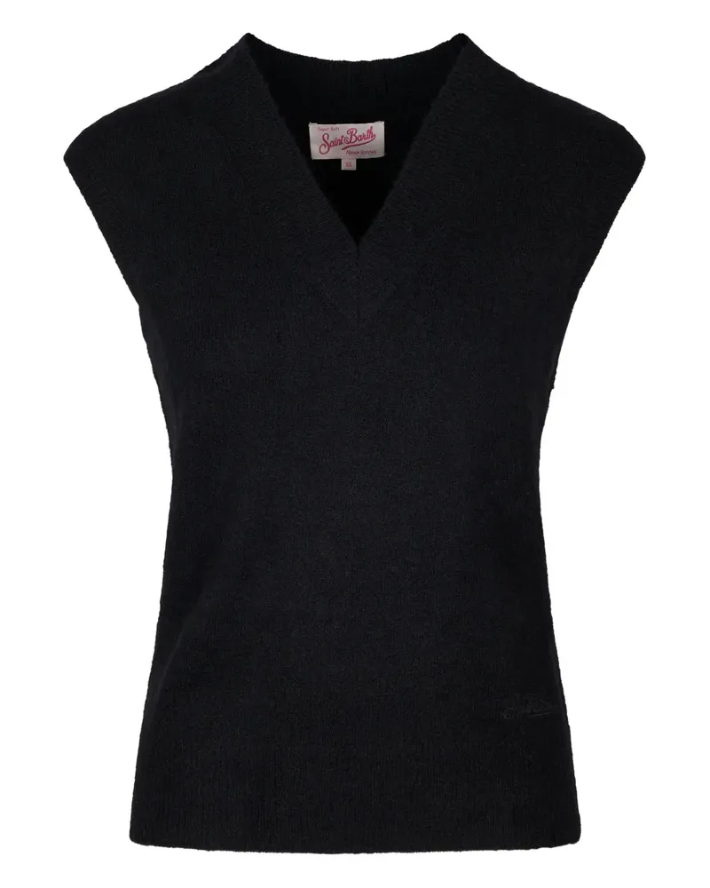 MC2 Saint Barth v-neck sleeveless top - Schwarz Schwarz