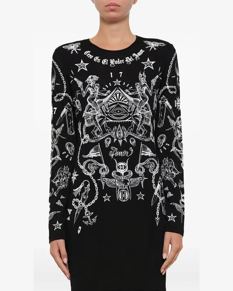Givenchy Kleid mit Tattoo-Print - Schwarz Schwarz