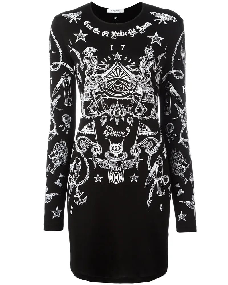 Givenchy Kleid mit Tattoo-Print - Schwarz Schwarz