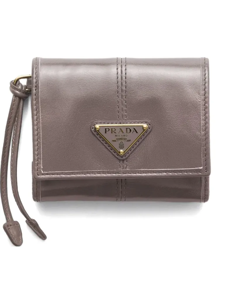 Prada Portemonnaie mit Triangel-Logo - Grau Grau