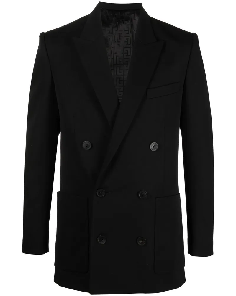 Balmain Doppelreihiges Sakko - Schwarz Schwarz