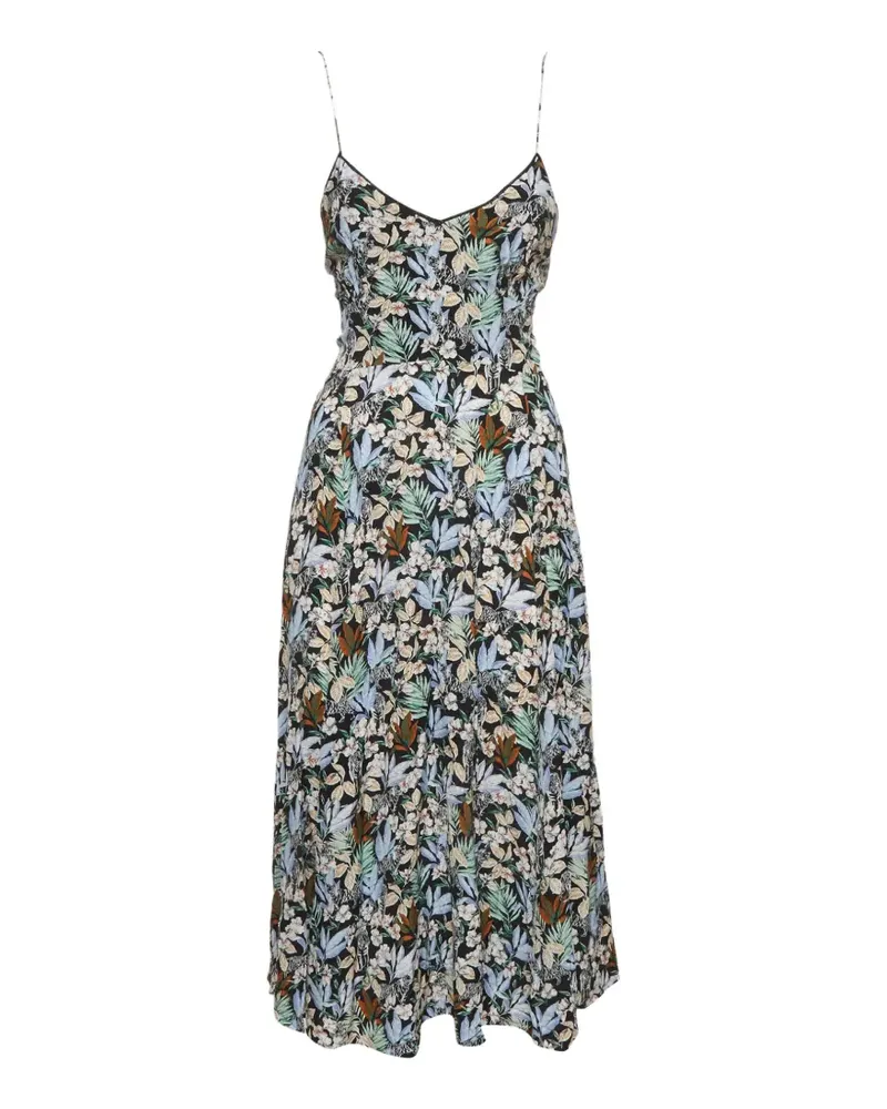 Maje floral-print midi dress - Schwarz Schwarz
