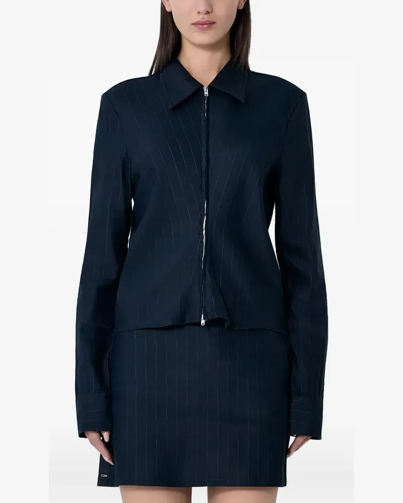 Our Legacy zip pinstripe classic shirt - Blau Blau