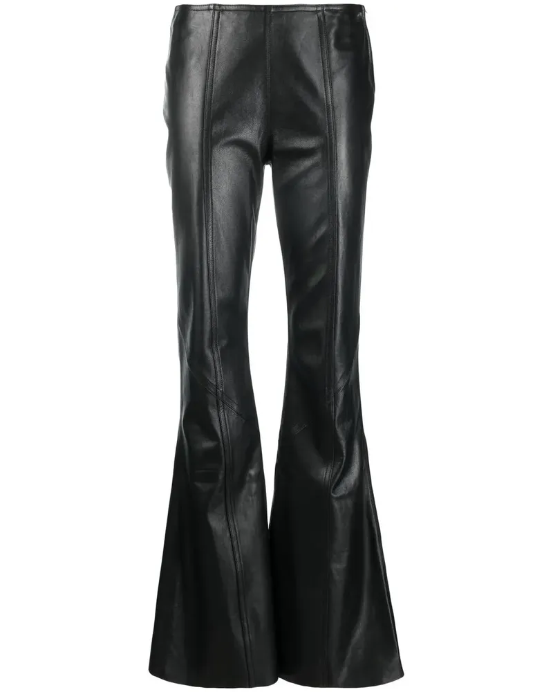 Alberta Ferretti Ausgestellte Lederhose - Schwarz Schwarz