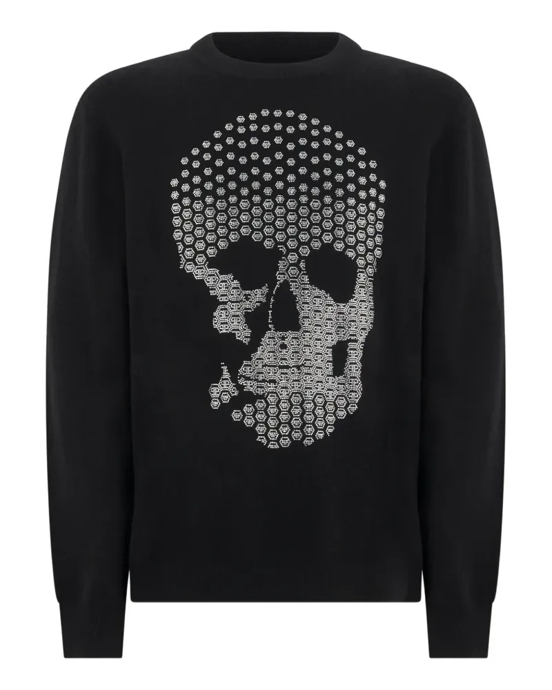 Philipp Plein Pullover mit Totenkopf-Strassverzierung - Schwarz Schwarz