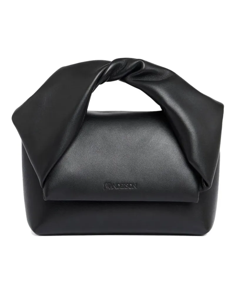 J.W.Anderson small Twister leather tote bag - Schwarz Schwarz
