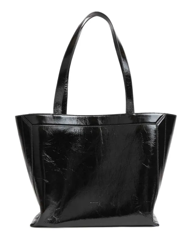 WANDLER Ida Tote Bag mit Knitteroptik - Schwarz Schwarz