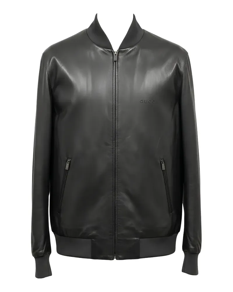 Gucci nappa-leather bomber jacket - Grau Grau