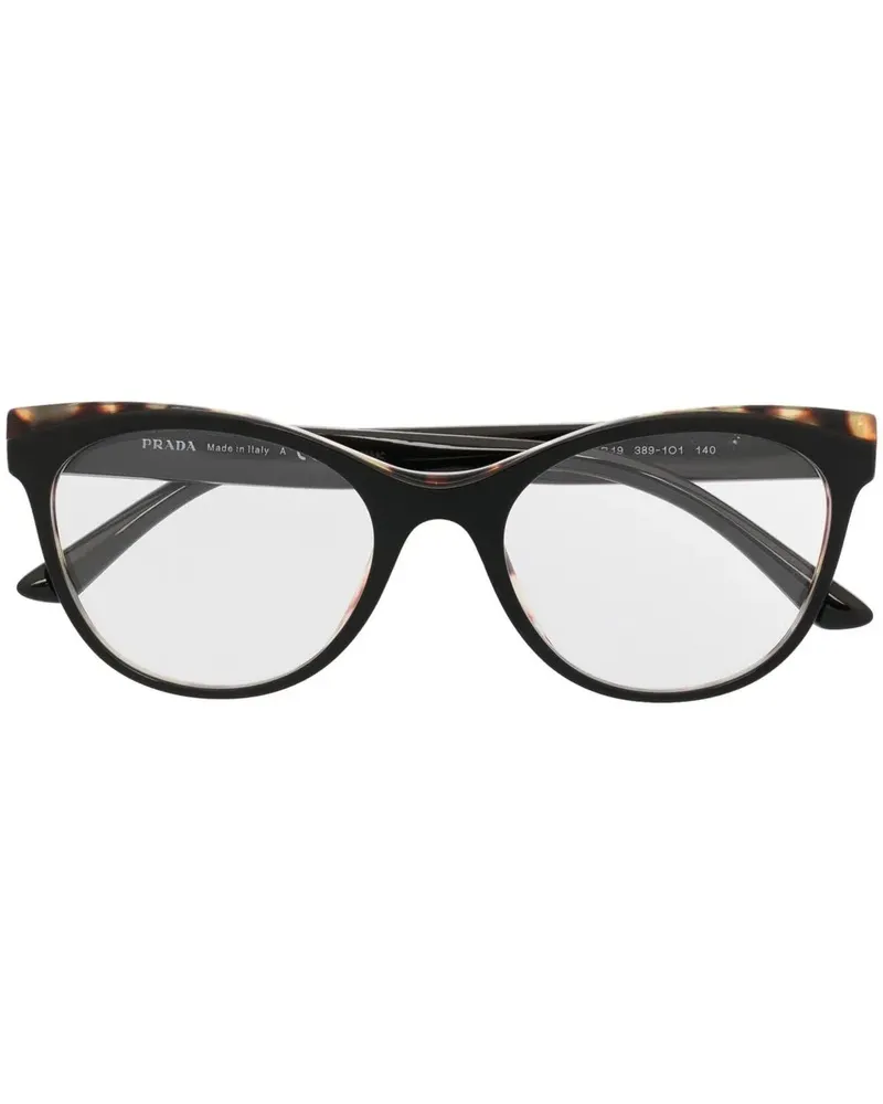 Prada Cat-Eye-Brille in Schildpattoptik - Schwarz Schwarz