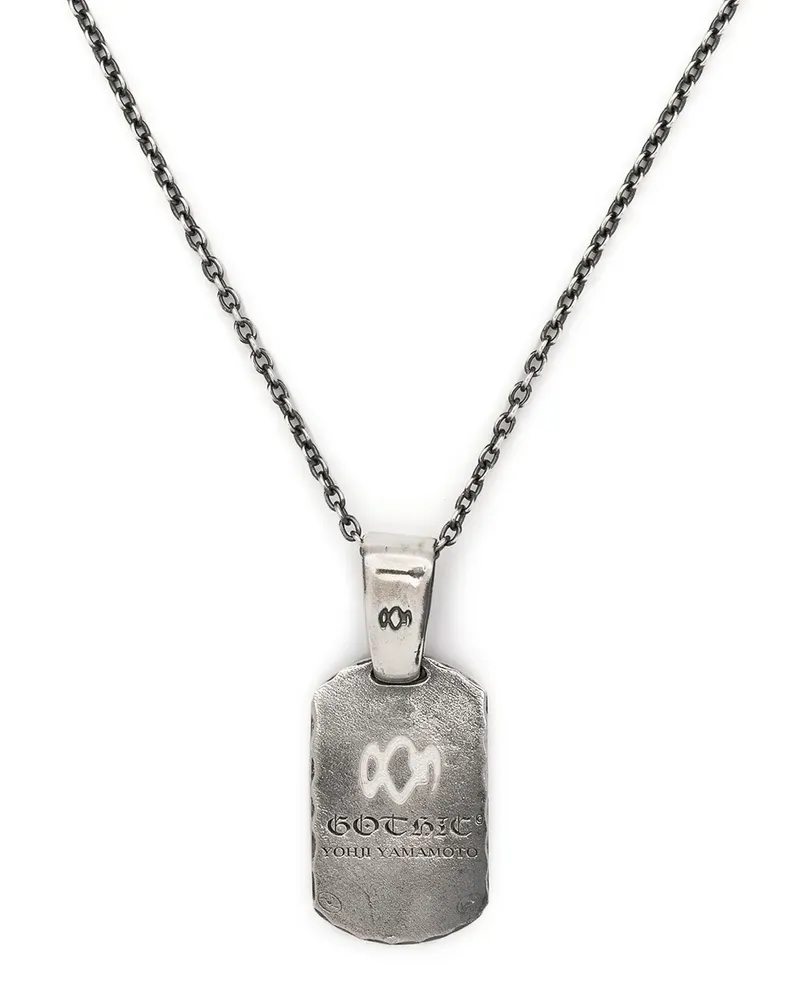 Yohji Yamamoto Halskette mit Gothic-Logo - Silber Silber