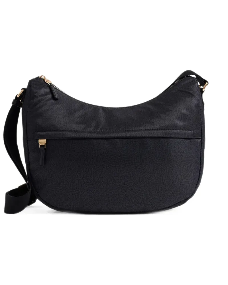 Borbonese Schultertasche mit Graffiti-Print - Schwarz Schwarz