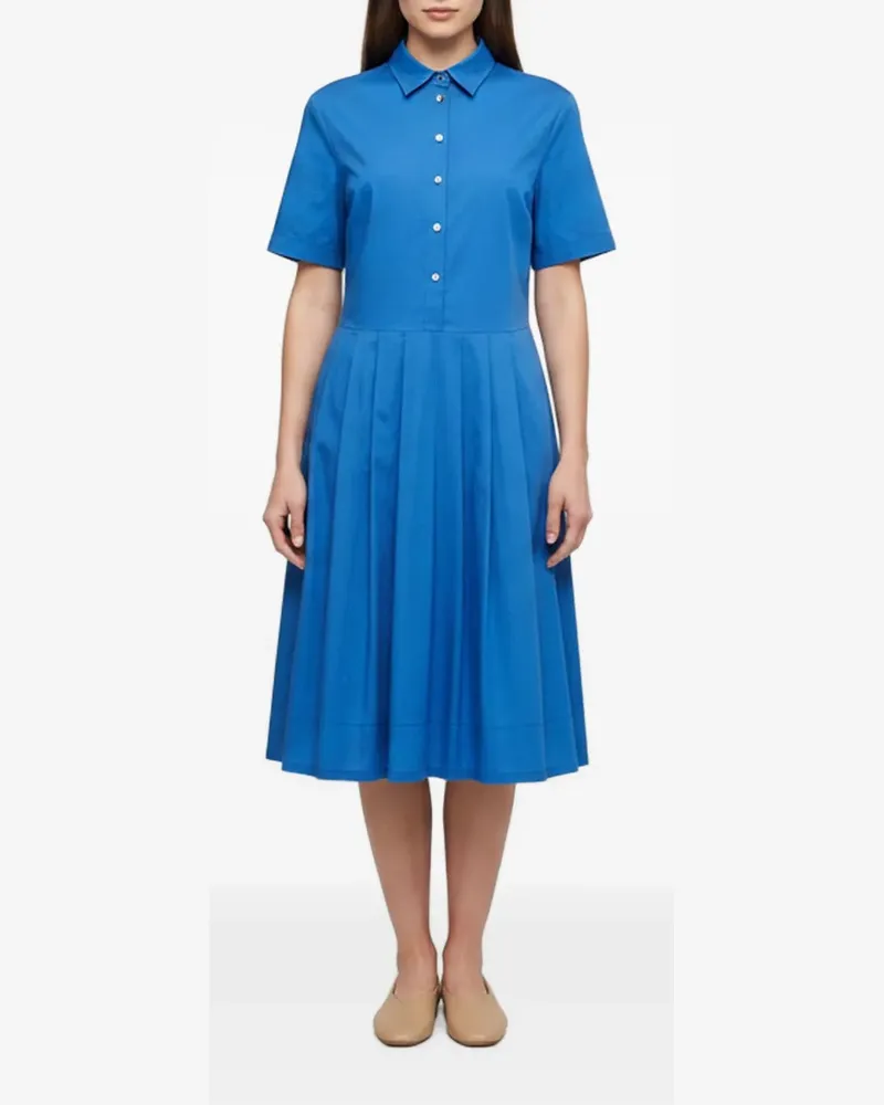 P.A.R.O.S.H. A-Linien-Kleid mit Falten - Blau Blau