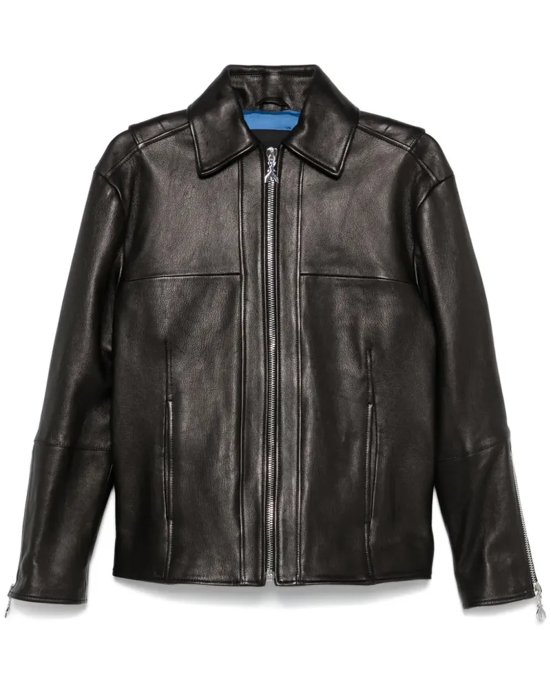 Patrizia Pepe Klassische Lederjacke - Schwarz Schwarz