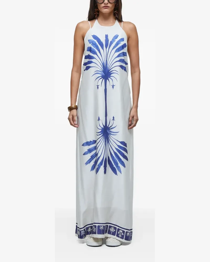Osklen Maxikleid mit Print - Weiß Weiß