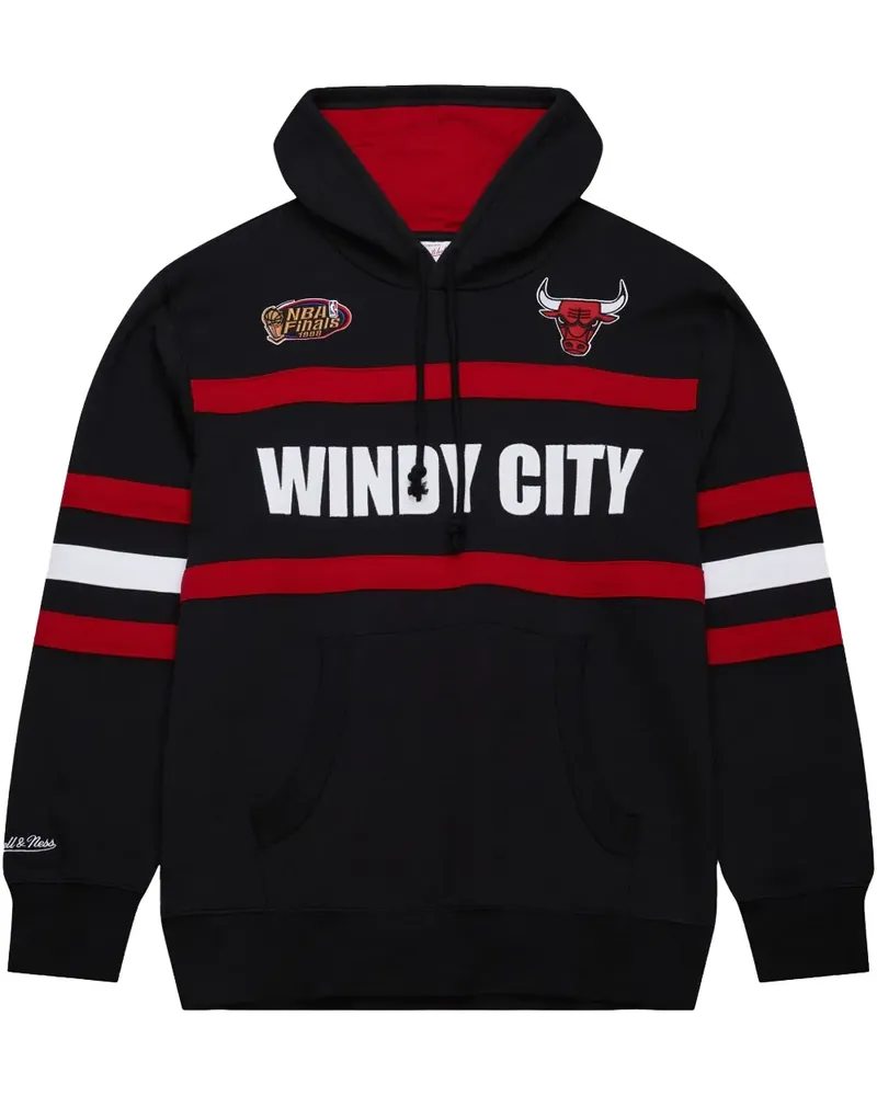 Mitchell & Ness NBA Head Coach Vintage Logo Bulls "Black" Hoodie - Schwarz Schwarz