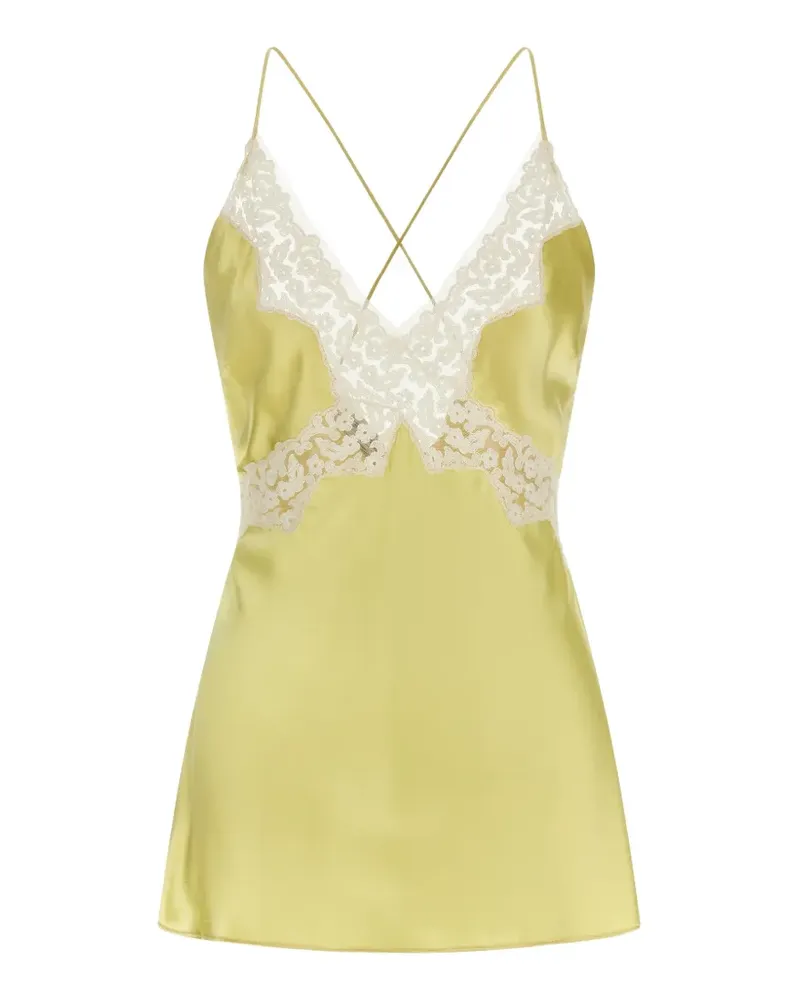 Alberta Ferretti lace-insert top - Gelb Gelb