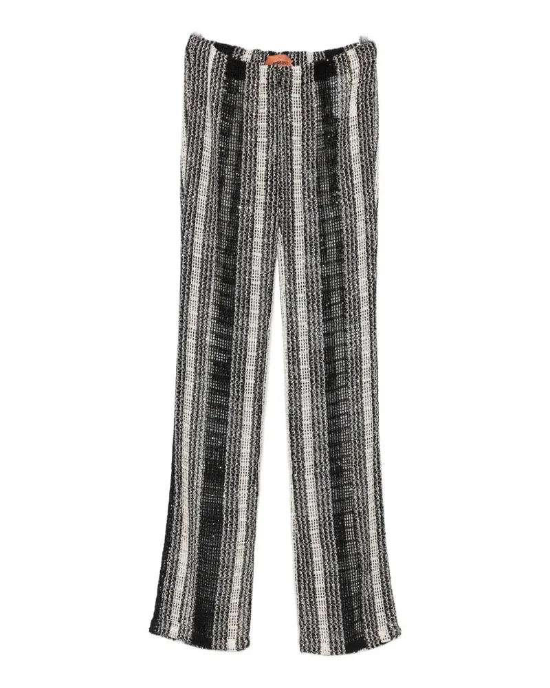 Missoni crochet-knit striped trousers - Schwarz Schwarz