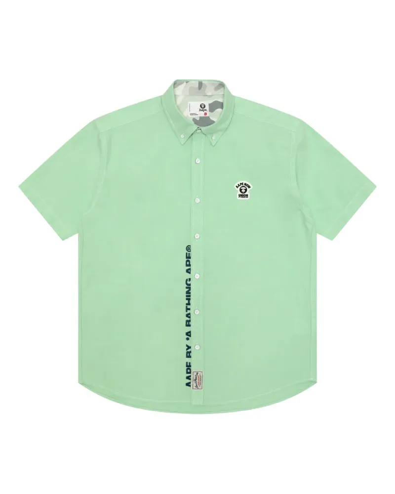 BAPE logo-patch short-sleeve shirt - Grün Grün
