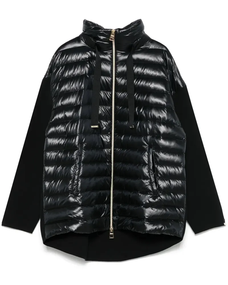 Herno Steppjacke mit gestrickten Einsätzen - Schwarz Schwarz