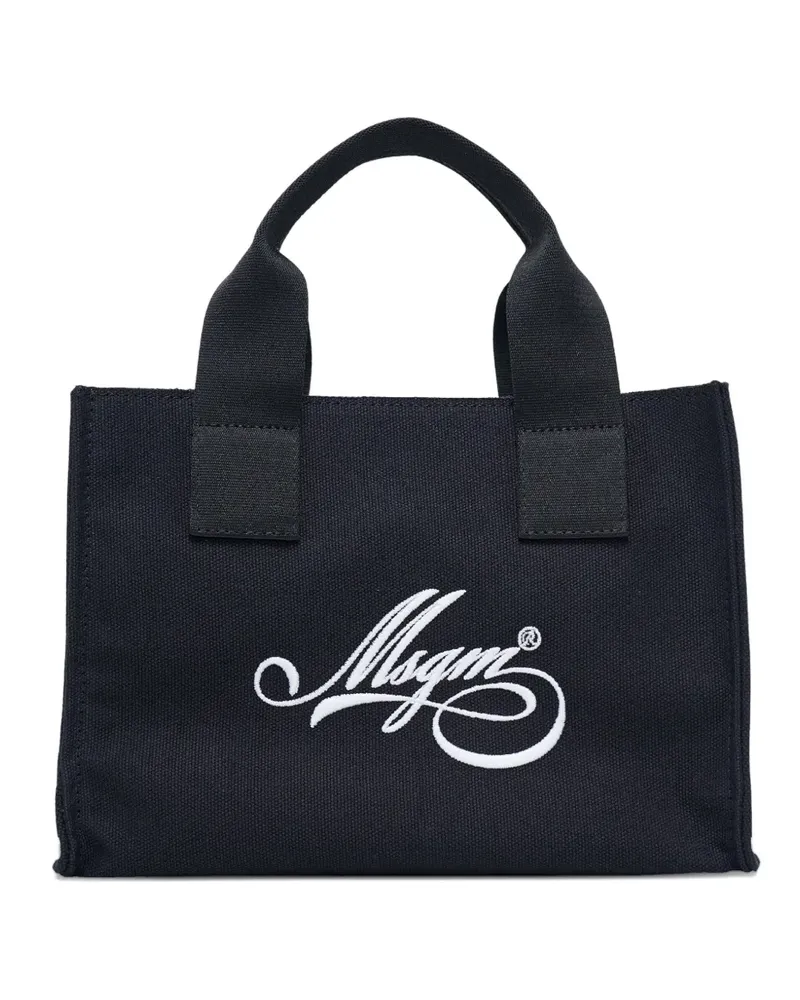 MSGM logo-embroidered tote bag - Schwarz Schwarz