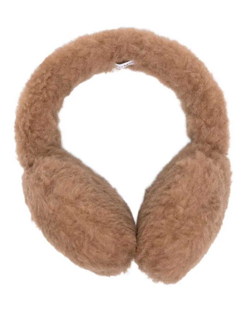 Max Mara Ohrenschützer mit Logo-Patch - Braun Braun