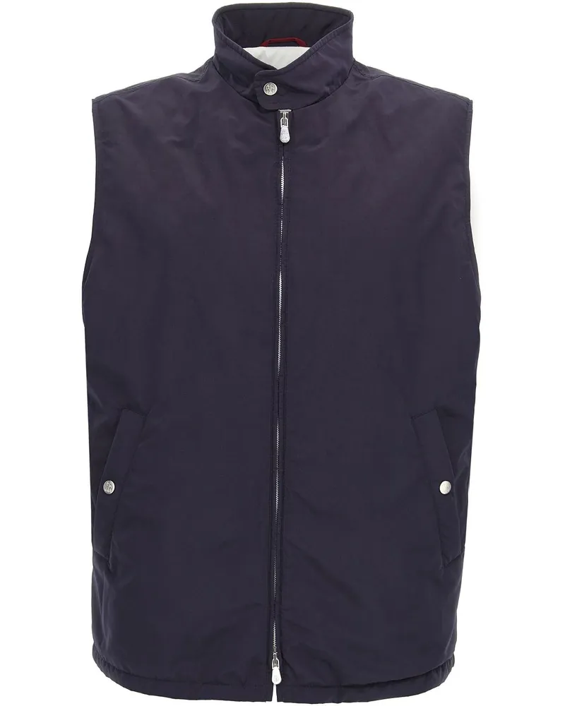 Brunello Cucinelli Weste mit Reißverschluss - Blau Blau