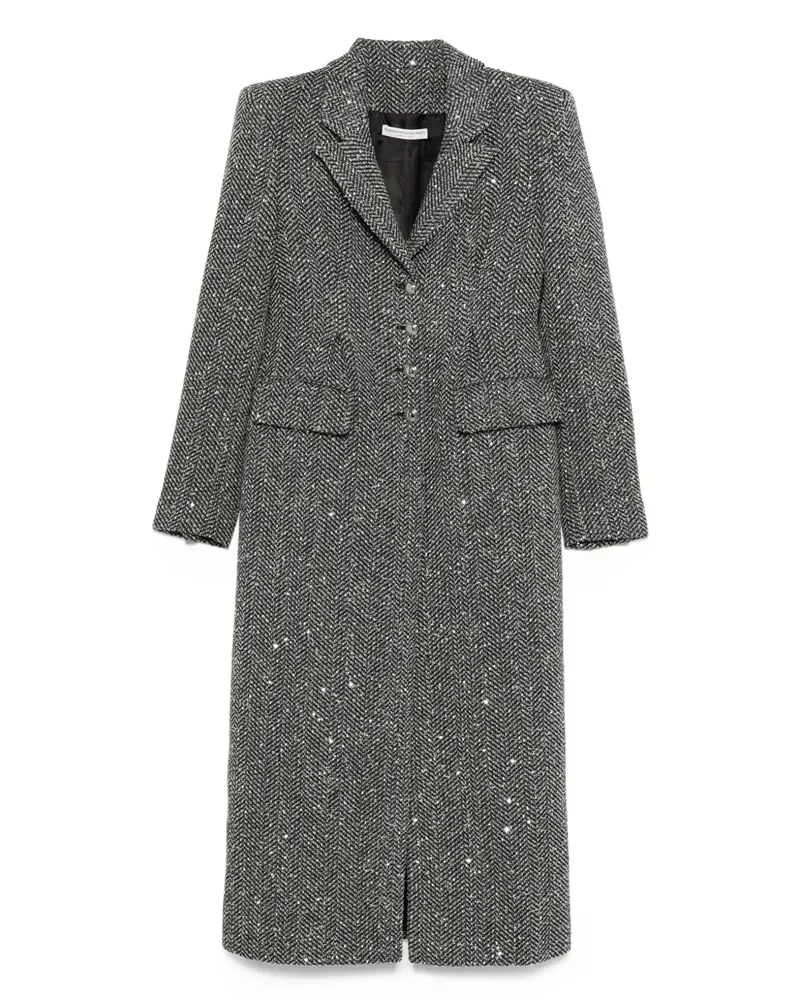 Alessandra Rich Tweed-Mantel mit Pailletten - Grau Grau