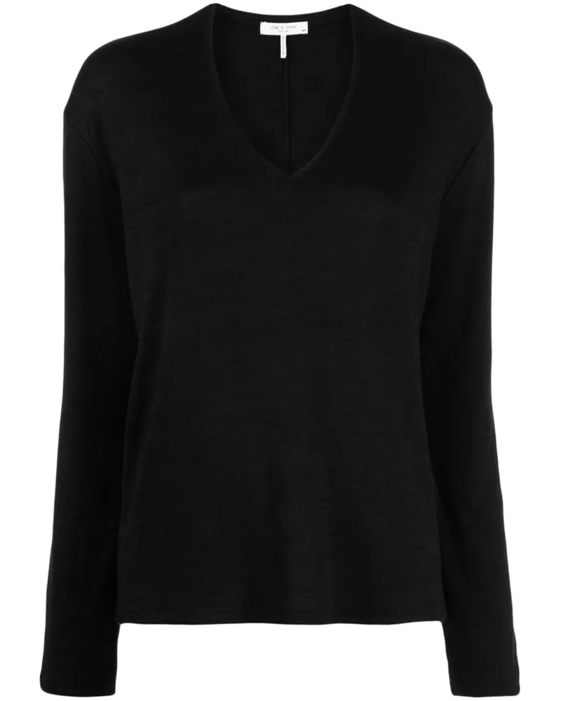 Rag & Bone Fein gestricktes Hudson Sweatshirt - Schwarz Schwarz