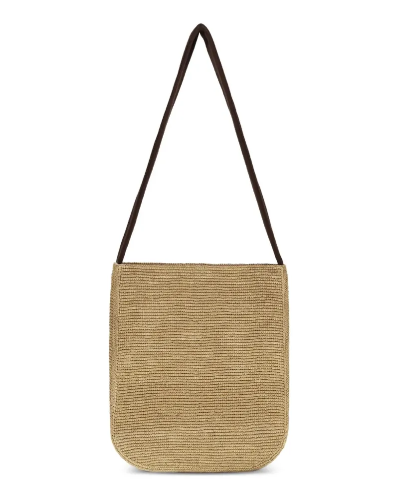 The Row Lori curved raffia shoulder bag - Nude Nude