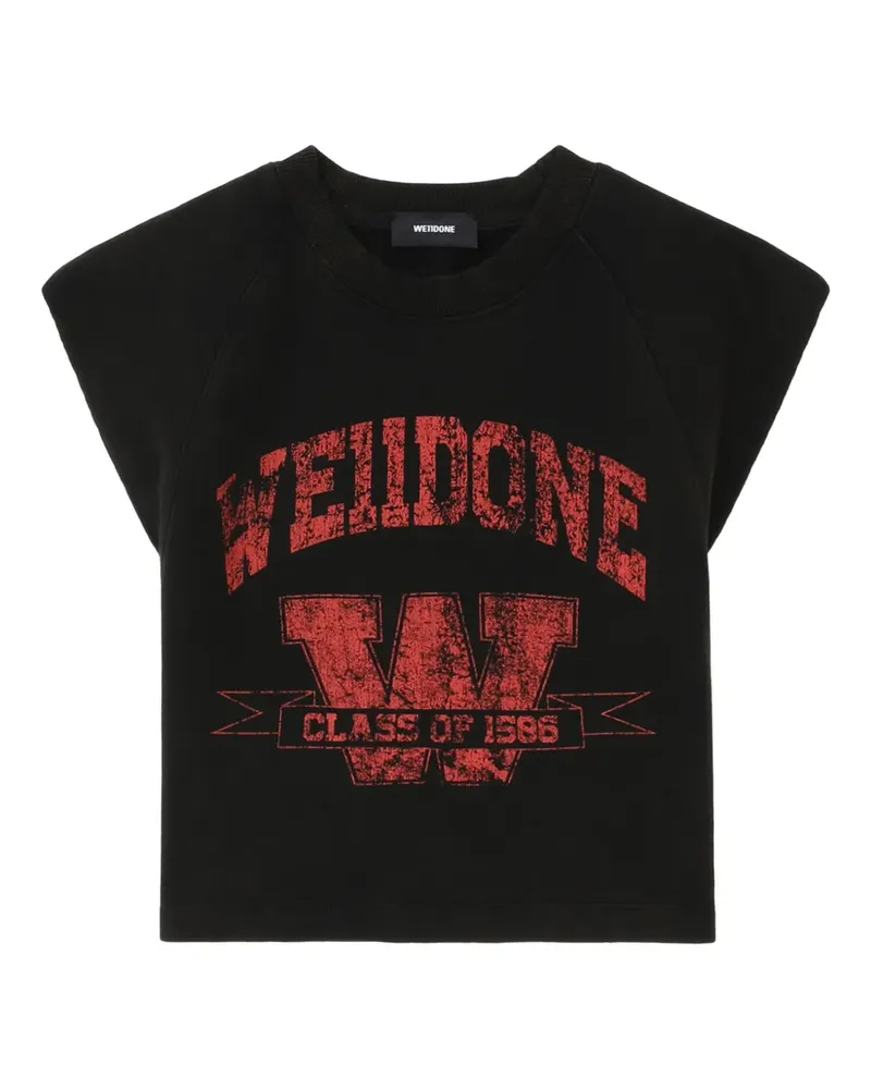 WE 11 DONE Cropped-Oberteil mit Print - Schwarz Schwarz