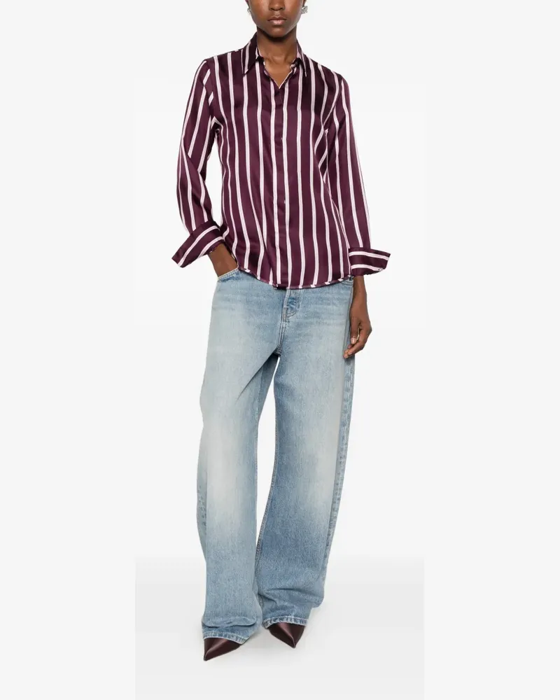 Caliban vertical-stripe shirt - Violett Violett