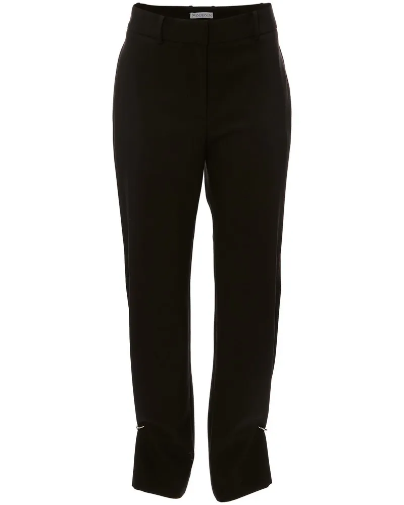 J.W.Anderson Schmale Hose mit Ringdetail - Schwarz Schwarz