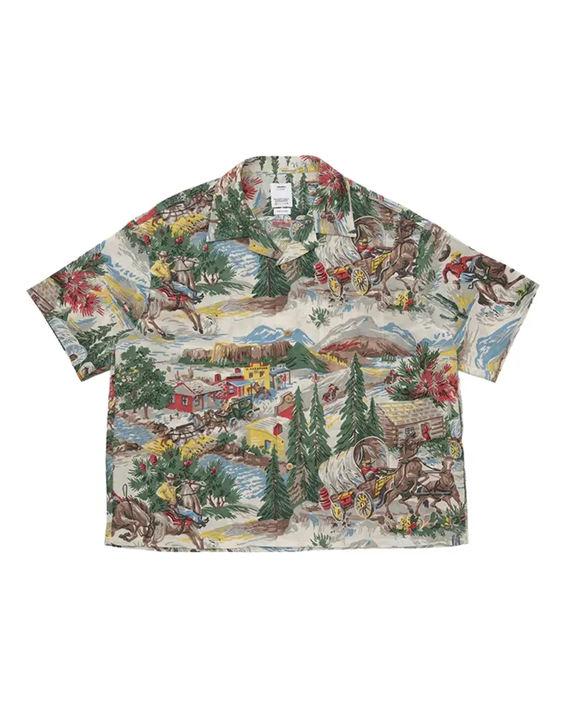 Visvim Crosby graphic-print shirt - Blau Blau