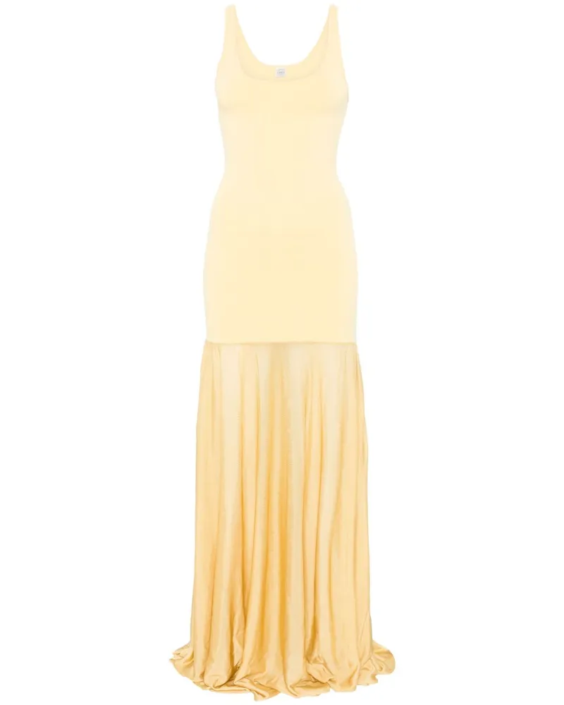 Totême Maxikleid mit Kontrasteinsatz - Gelb Gelb